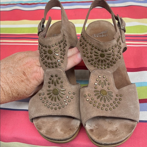 DANSKO DEANDRA HEELED SUEDE SHIMMER SANDALS EURO 40 (9.5-10) - Picture 12 of 13